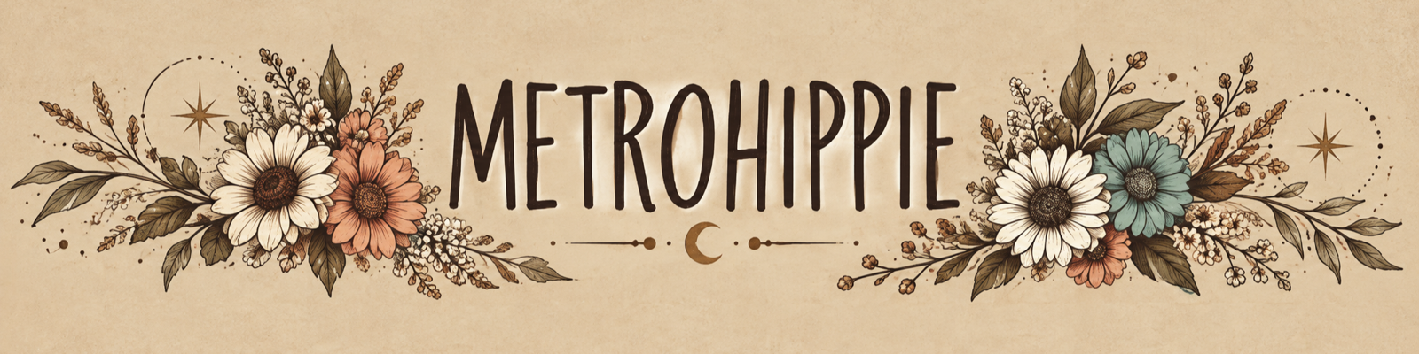 MetroHippie floral wordmark